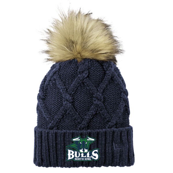 New Era® Faux Fur Pom Beanie - Embroidered Logo Thumbnail